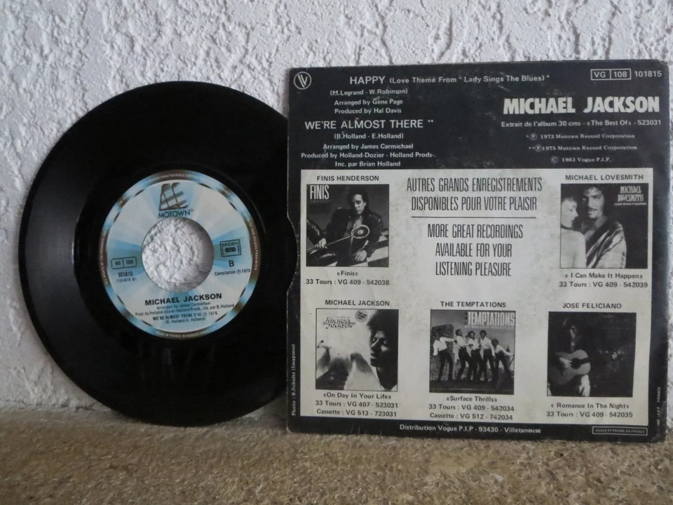 MICHAEL JACKSON Vinyle 45 Tours Happy - Photo 3/4