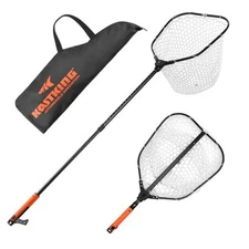  Brutus Folding Landing Net with Boat Hook, Foldable, Silicone Net - 75" Full