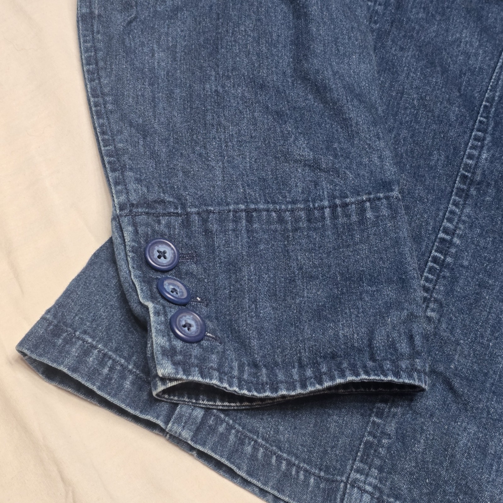 Talbots Petites Cotton Button Down Collared Blue … - image 3