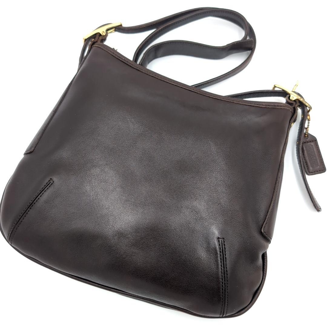 Coach Shoulder Bag Leather Brown Authentic G01081121