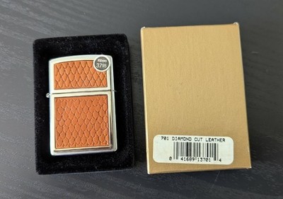 Zippo Lighter, Diamond Cut Leather 2002, New in Box/Single Owner/Unfired (1)