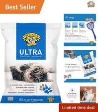 Ultra Unscented Cat Litter 18 lb - Ideal for Multi-Cat Homes & Easy Scooping 1.17 per pound