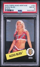 *PSA 8* Alexa Bliss 2015 Topps Heritage WWE (1985 Baseball Design) Black RC #101