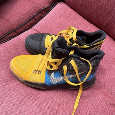 Nike Kyrie 3 Youth Basketball Shoes Black Yellow Blue Size 4Y