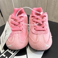 PUMA Kindrift Kids Pink Suede Low Top Lace-Up Sneakers US 4 White Stripe