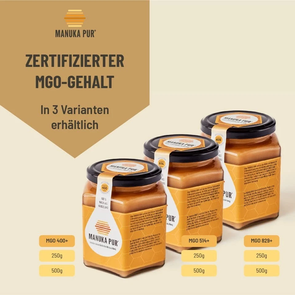 Manuka Honey PUR MGO 829+ 250g - Premium New Zealand - 100% Pure & Lab Tested - Image 2 of 4