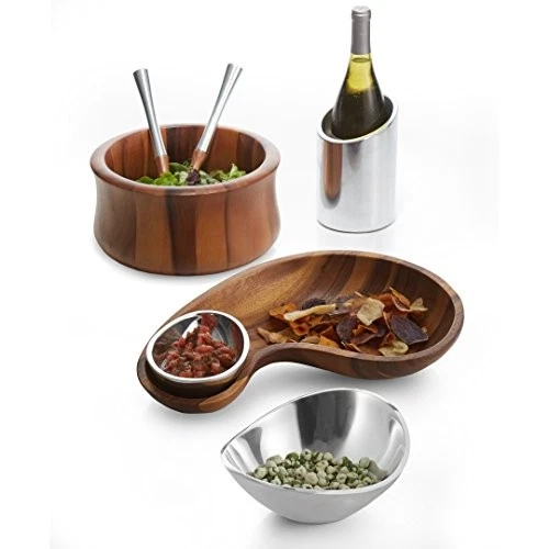 Nambe Nara Collection Salad Bowl and Servers - Thumbnail 5
