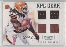 2012 Panini National Treasures NFL Gear Quad Materials 9/25 Trent Richardson 2a8