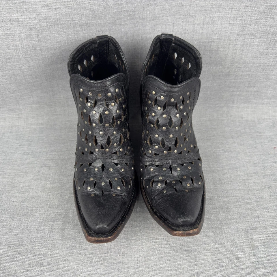 Ariat Boots Womens Size 6.5 Black Leather Western Ankle Cutout Studded Cowboy - Image 3 of 4