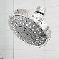 Modern 4 Inch Brushed Nickel Shower Head with 5 Modes - Recommended by Experts