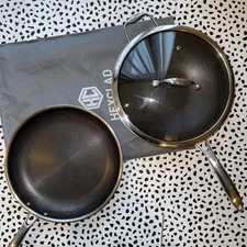 HexClad Hybrid Nonstick 12 Inch Pan & Wok Stay-Cool Handle Dishwasher safe (10)