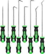 8-Piece Mini Hook and Pick Set, 4PCS 8.6'' & Short, Green & Black 