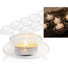 Creative Romantic Floating Tealight Candle Holder Set of 12 Clear