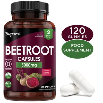 BUPORAI Rote-Bete-Kapseln 5000mg - Herz-Kreislauf-Gesundheit, Energie Und Ausdauer