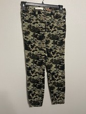Anthropologie Pilcro Camouflage Corduroy Button Fly High Rise Skinny Pants 28
