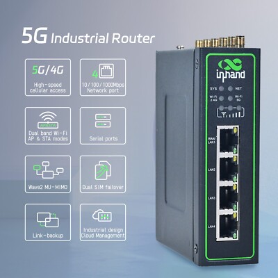 InHand Networks 5G Industrie Router VPN Router Wi-Fi Cloud Managed M2M