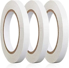 BYUEE Double Sided Tape, 3 Rolls 0.4" x 30 Yards Adhesive Sticky Tape for Cra...