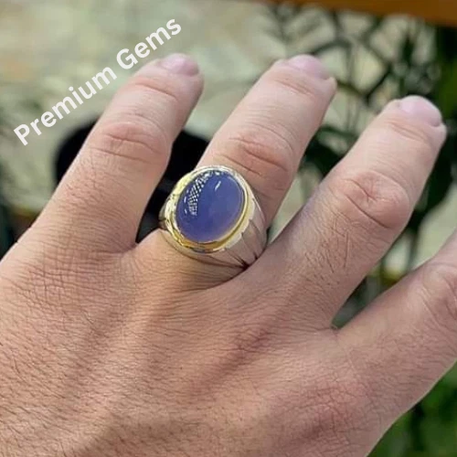 Anillo de ágata Yameni Aqeeq/Akeek púrpura original, hermoso hecho a mano único Foto 3 de 4