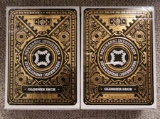2 - Mechanic Glimmer Deck Playing Cards Poker Size Gold Marked Limited Custom