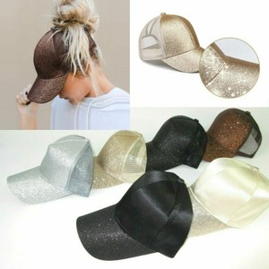 messy bun ball cap