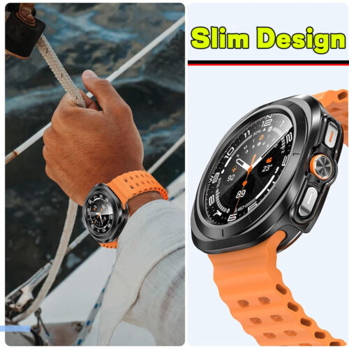 1/2 pz per Samsung Galaxy Watch Ultra 47 mm custodia PC protezione schermo copertura completa - Foto 6 di 22