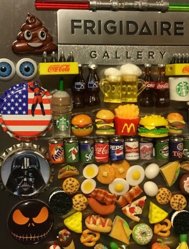 Lote de imanes de nevera 3D de resina para bebidas de alimentos hechos a mano 👻🧲 (6) piezas estilo mini  - Imagen 3 de 20