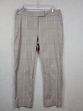 Liz Claiborne Emma Classic Gray Plaid Mid Rise Straight Leg Trousers Women's 12