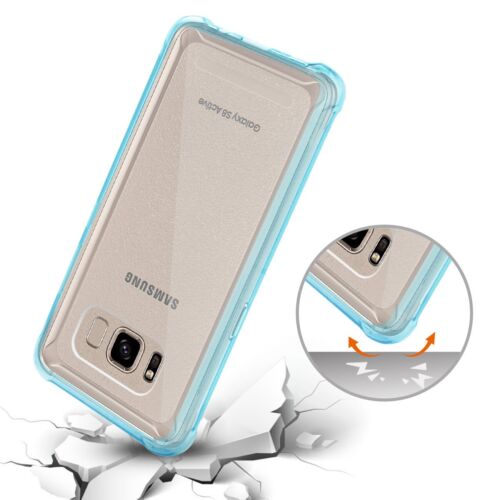 Für Samsung Galaxy S8 Active Hülle Bumper Cover Luftpolster Schutz Klar Blau - Bild 3 von 4
