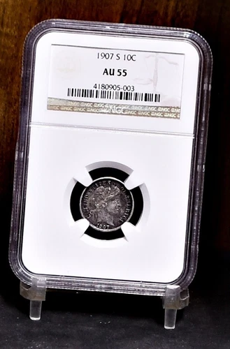 1907-S Barber Dime - NGC AU55 (#59469-L)