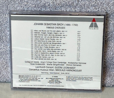 JS Bach Sacred Cantatas Teldec CD SEALED Leonhardt Harnoncourt