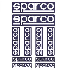 Sparco Motorsport Sticker Pack Race Rally with 10 Decals Mixed Sizes Blue/White