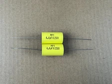 2 New 4.4 uF 250V Supertech MPT Film Audio Signal Crossover Capacitors (Qty)