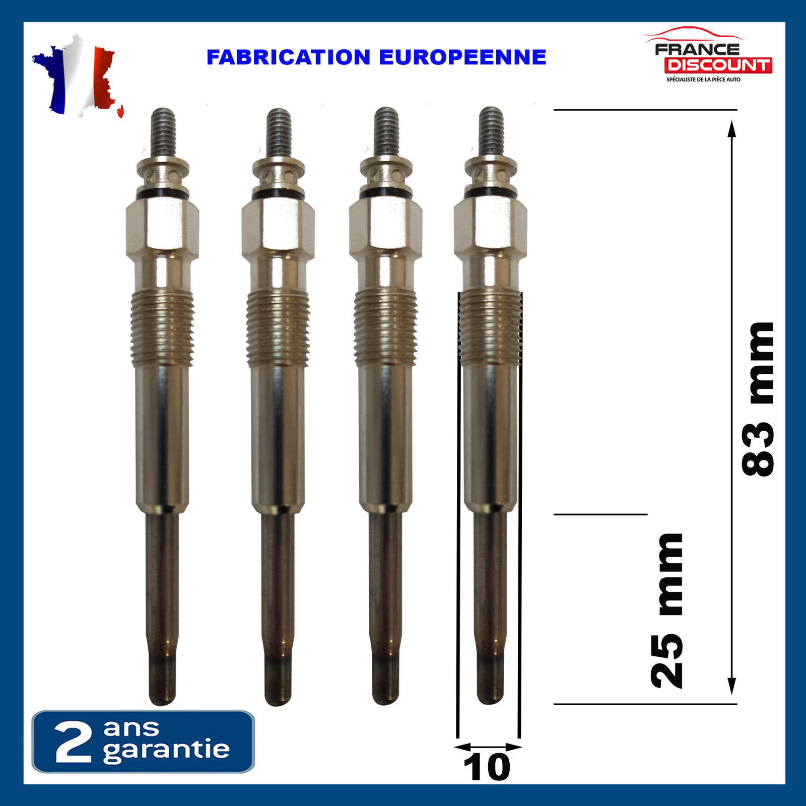 4 bougies de préchauffage 1.9 dTi et 2.2 dDt pour moteur diesel GN905