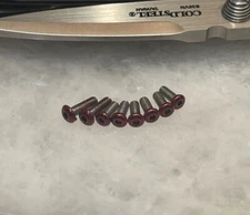 Red Stainless T6 Torx Screws For Cold Steel AD-10 Knife Handle & Pocket Clip