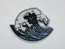 Patch, Sea Wave Patch Iron On Patch, Blue,Embroidered Patch Applique (1)