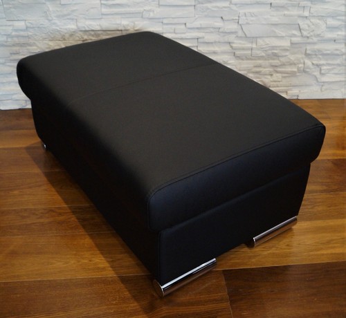 Echt Leder Hocker aufklappbar mit Stauraum Sitzhocker Fußhocker Sitzwürfel 90x55 - Bild 4 von 7