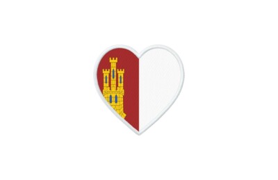 Patch Badge Printed Iron-On Flag Heart Castilla La Mancha