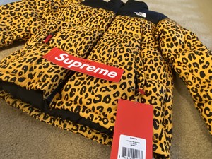 supreme tnf leopard nuptse jacket