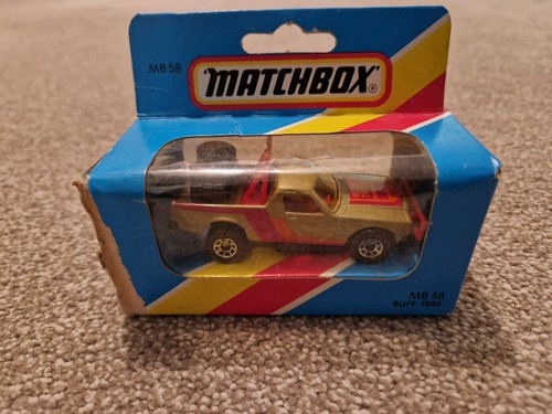 Vintage Matchbox MB58 Ruff Trek Oro Holden Pick Up Casi Nuevo En Caja Original