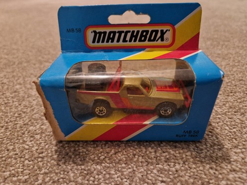 VINTAGE MATCHBOX MB58 RUFF TREK GOLD HOLDEN PICK UP NEAR MINT IN ORIGINAL BOX - Picture 1 of 4