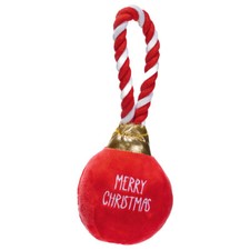 Beeztees Hundespielzeug Xmas Baumkugel Pl&uuml;sch rot 25x10x8 cm mit Squeaker