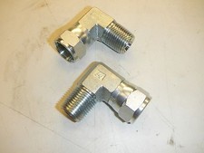 TY 2 NEW Eaton Aeroquip 411-4S Reusable Hydraulic Fitting #14 JIC to 90 1/2" NPT