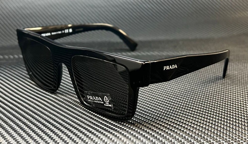 Prada PR 19WS 1AB5S0 Black Grey Mens 52mm Aviator Sunglasses