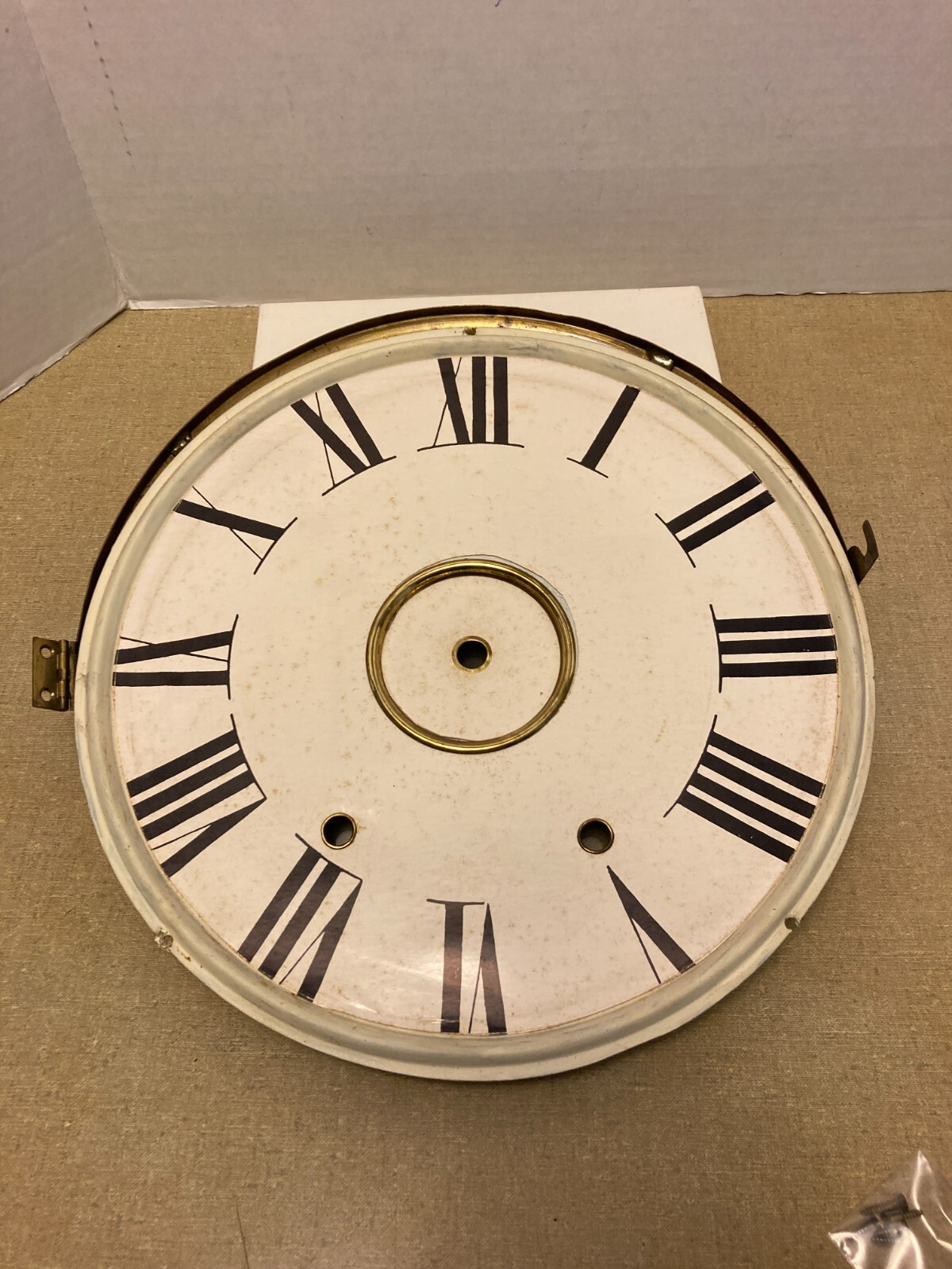 ANTIQUE SCHOOL HOUSE CLOCK DIAL& BEZEL CLOCK PARTS (REPAINTED DIAL) eBay