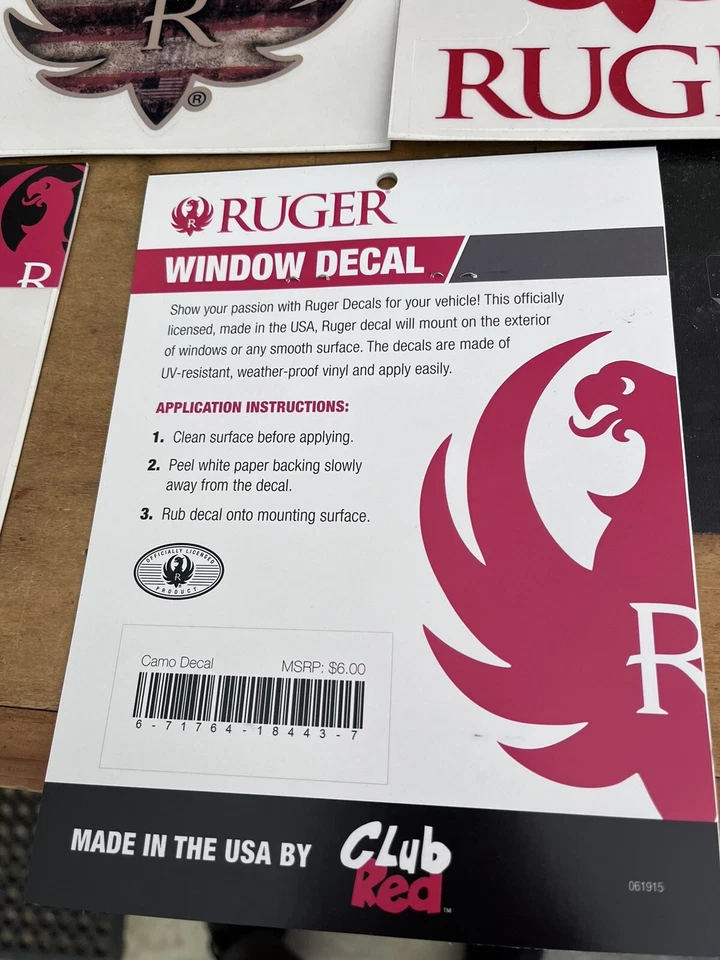 Ruger Logo 6” window Decals (5) - Image 4 of 4
