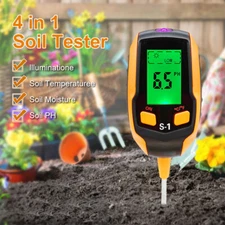 Soil Meter Tester LCD Digital Soil PH Temperature Humidity Sensor Monitor Plants
