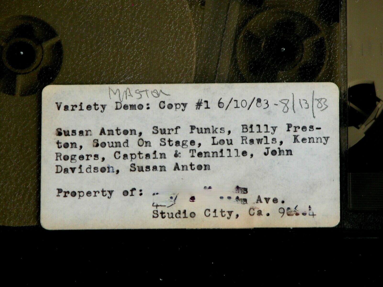 Vtg 80s Surf Punks Band Lou Rawls Susan Anton UMatic Tape Variety Demo