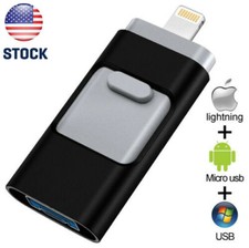 256GB 64GB 128GB USB FLASH DRIVE MEMORY PHOTO STICK FOR iPHONE iPAD LAPTOP BLACK