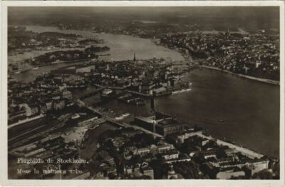 CPA AK STOCKHOLM Stockholm Flugbild - Meze la Malnova Urbo SWEDEN (1118890)
