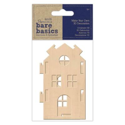 Papermania Bare Basics 3D Medium Sperrholzhaus Holzdekoration selber machen